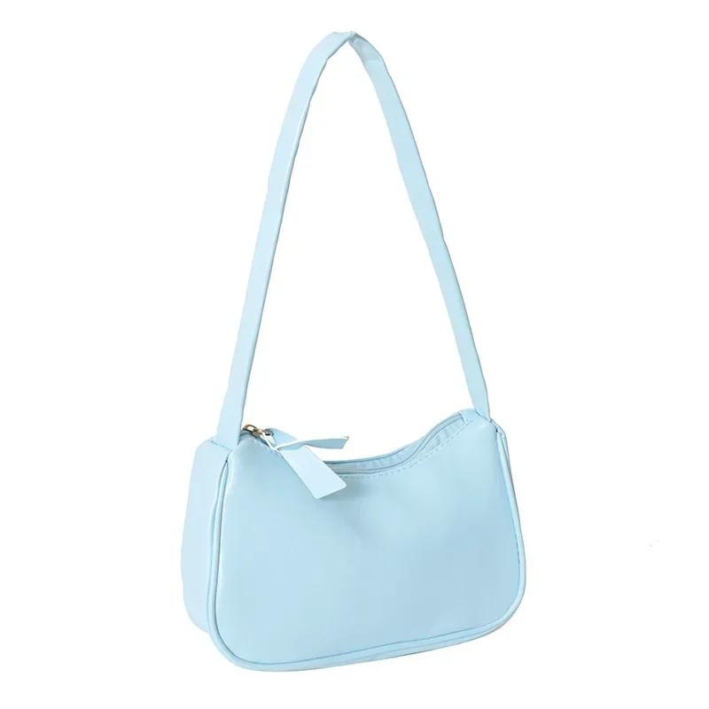 Soft PU Leather Women Shoulder Bags Casual Solid Color Small Top-Handle Handbags Ladies Fashion Shoulder Bags