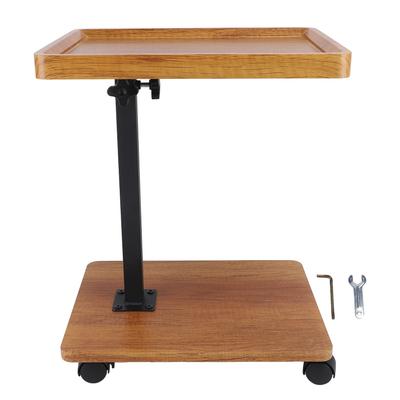 Slide Under Sofa Tray Table 360 Degrees  Casters Multifunctional Small C Shaped Side Table for Living Room