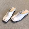 New Sandals Genuine Leather Luxurious High-end Women Shoes Elegant Lightweight French Slippers Lazy Retro Outside Birkent Shoes