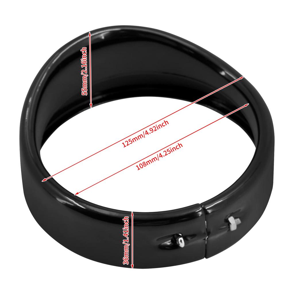 HDBUBALUS Motorcycle 4.5'' Auxiliary LED Fog Light Trim Ring Trim Ring Visor Bezel Cover