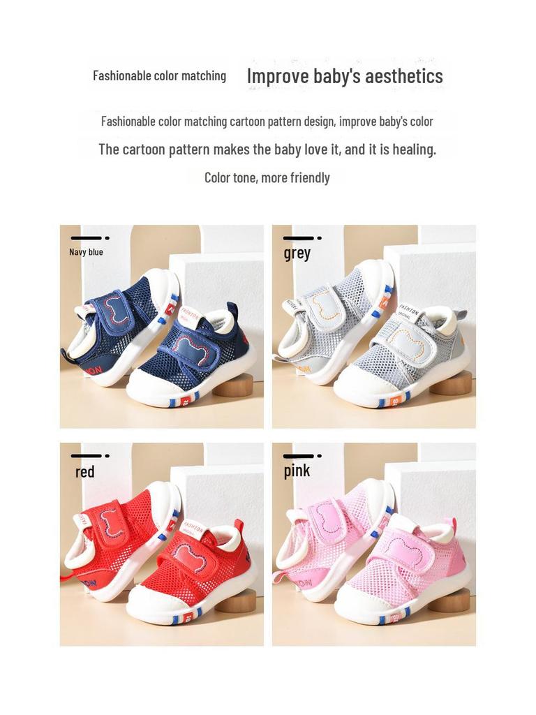 Sandale de vară pentru fete pentru bebeluși pentru 0-2 ani Pantofi anti-alunecare din plasă cu talpă moale