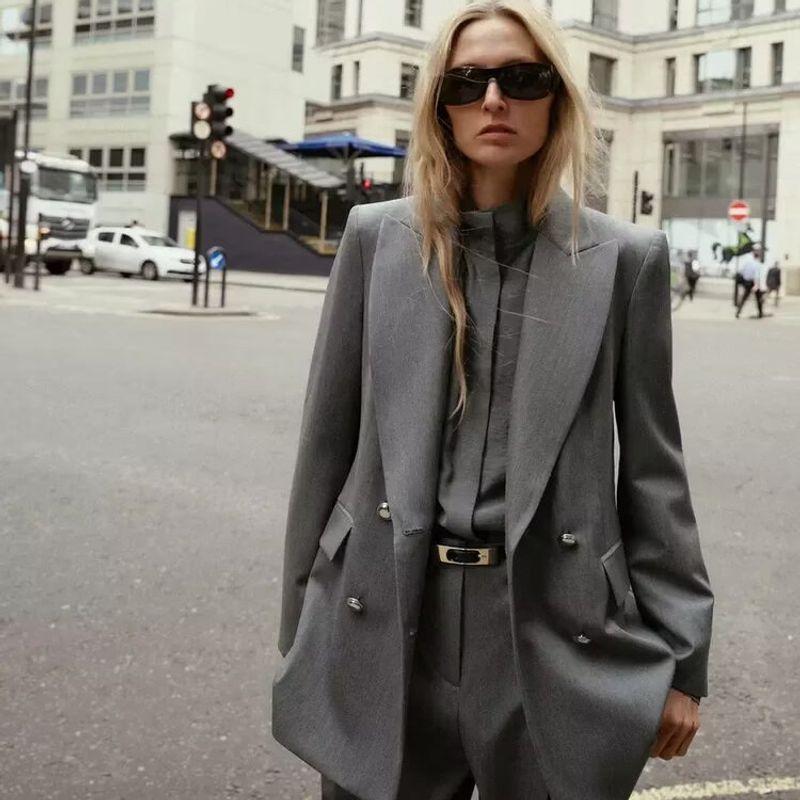 Za Autumn New Women clothes 2025 Western Style Fashion Double Placket Blazers Trousers 8843531 8853531