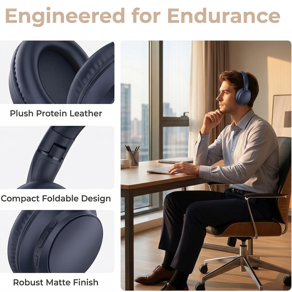 Wireless Headphones Bluetooth 5.4 Earphones Foldable Gaming Headset Sport Headphone with Mic Music Earbuds