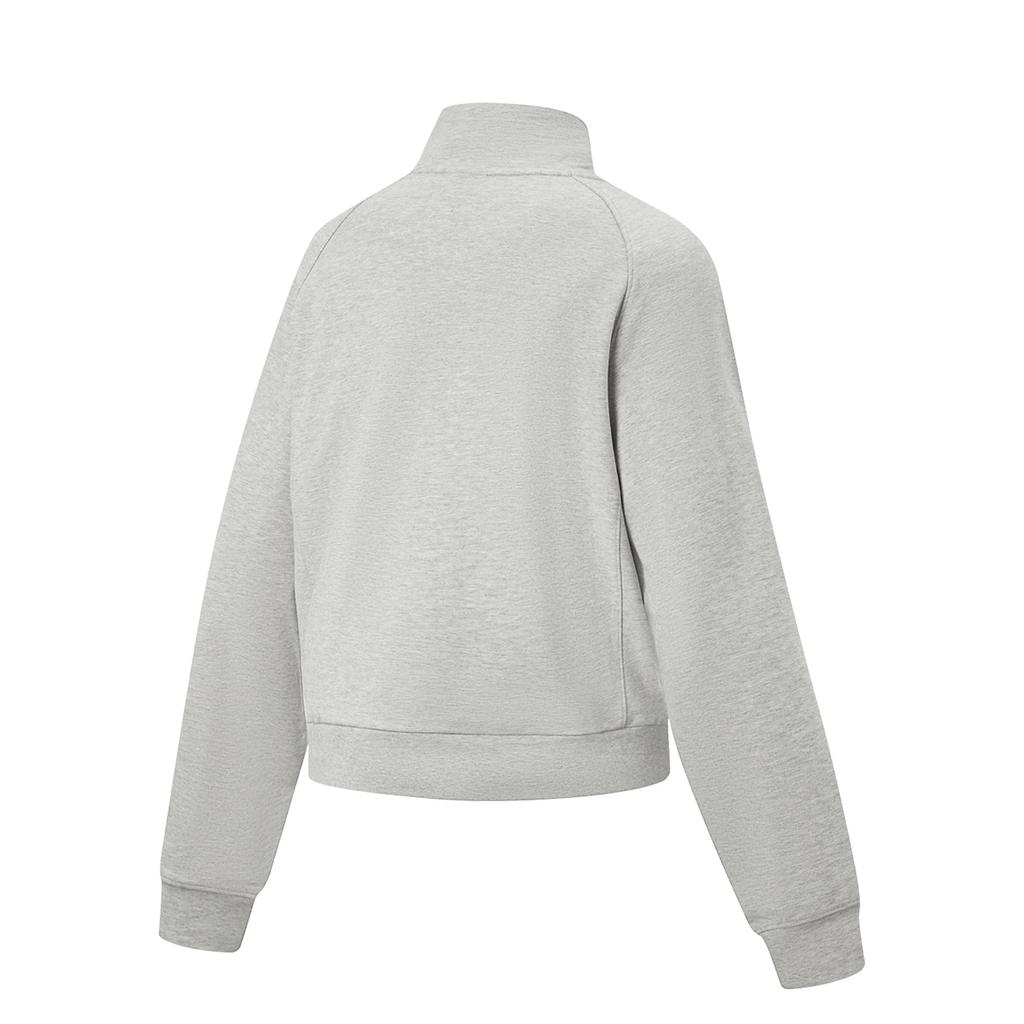 Li Ning Plain Stand Collar Sweat Absorbent Comfortable Loose Pullover Sweatshirt Women sweatshirt AWDW082-7