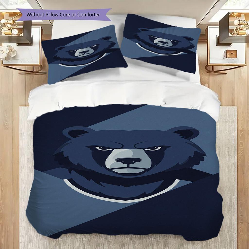 Memphis Football Helmet Three-piece set(1 * duvet cover + 2 * pillowcase, without core)Christmas birthday gift Duvet cover and pillowcase Bedding set
