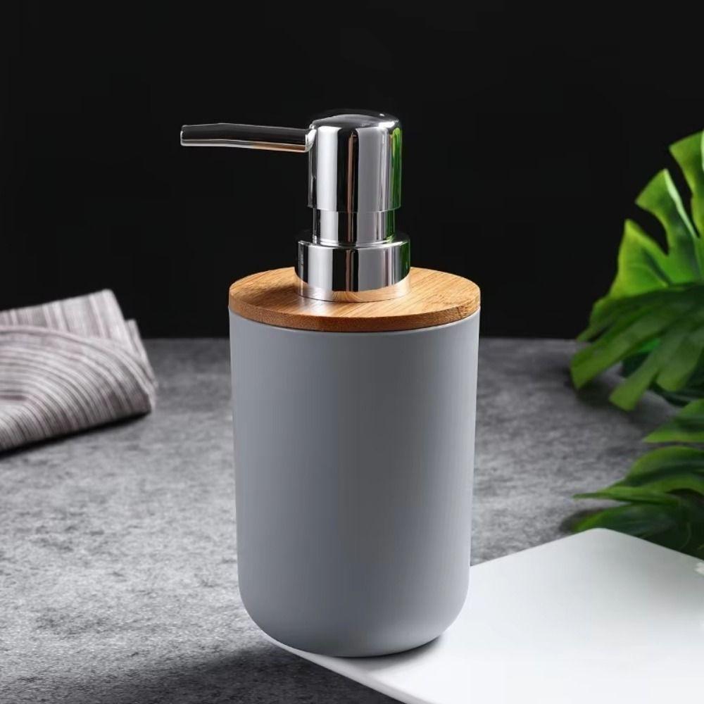 Refillable Bamboo Soap Dispenser Plastic Pump Bath Lotion Pump Jar Hand Sanitizer Bottle  Kitchen