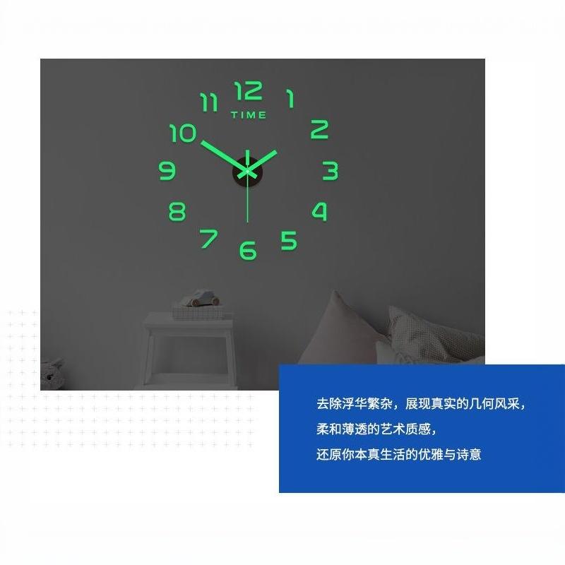Large Wall Clock 50CM 3D DIY Quartz Acrylic Mirror Stickers Creative Art Decor for Cafe Restaurant Hotel Lobby