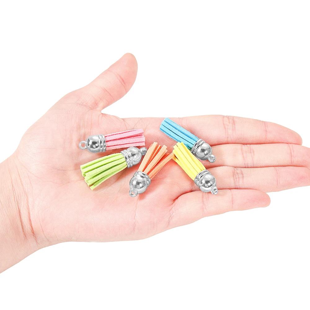 10/20/60pcs 38mm Vintage Leather Tassels Fringe For DIY Jewelry Making Keychain Cellphone Strap Pendant Accessories