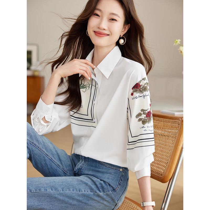 ORIGIN Women s Printed Turn-down Collar Cardigan M