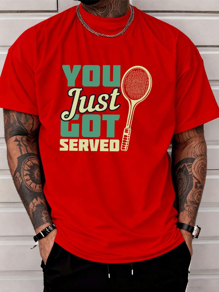 Unisexs You Just Got Served Tennis Graphic T Shirt Tennis Racket Streetwear Short Sleeve Cotton Hip Hop Casual Summer Tee For Unisex