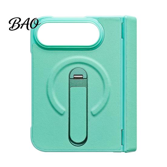 Folding Phone Case with Screen Protector Faux Leather for iPhoneDuo, Protective Cover Hinge Protection, Scratch Resistant Shell Magnetic Built-in And