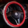 Car Steering Wheel Cover Daisy Flowers Anti Slip Sweat Absorbing Universal 38cm Diamond Crystal Woman Styling Car Interior