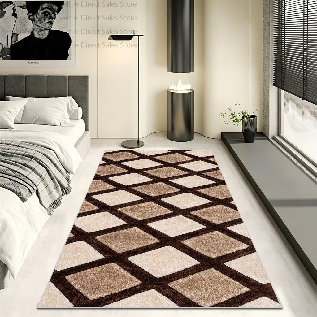 Nordic Geometric Bedroom Bedside Runner Carpet Decoration Living Room Anti Slip Washable Sofa Floor Mats Kitchen Easy Clean Rug