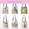 Print Animal Women Cute Cat Handbag Casual Folding Shopping Tote Shoulder Bag Harajuku Large Capacity Reusable Shoulder Bags
