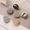 Brass Base Flower Sleeve Button Rhinestone Button Cover Clip  Suit Accessories