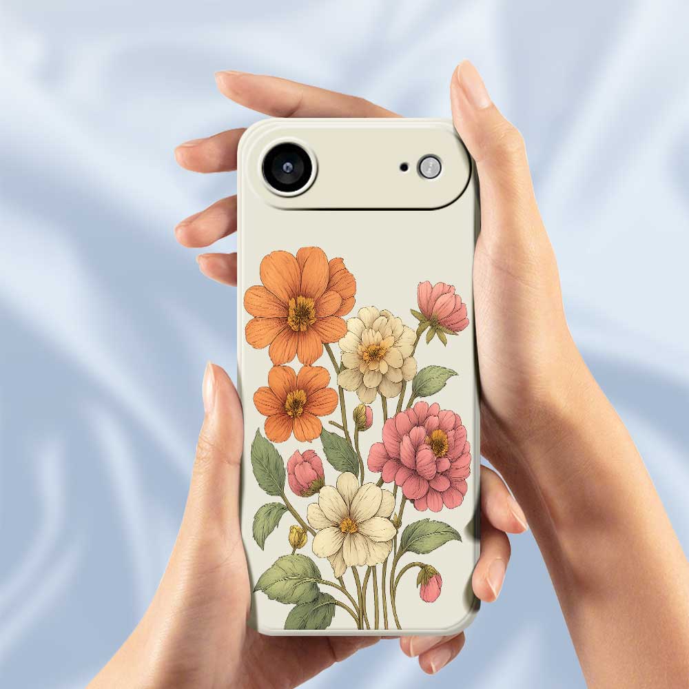 For iPhone 17 Air Case Beautiful Flowers Pattern Printing Straight Edge TPU Phone Back Cover