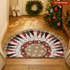 1Pcs Xmas Tree Snowflake Semi Circle Welcome Doormat Non-Slip for Outdoor Patio Porch Kitchen Bathroom Entryway Floor Mat