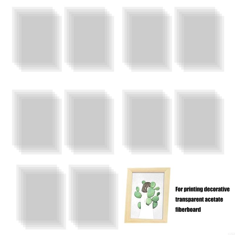 62KD 50Pieces Clear Crafts Acetate Sheets Heat Resistant Blank Plastic Stencils for Vinyls Cutting Quilting and Scrapbooking