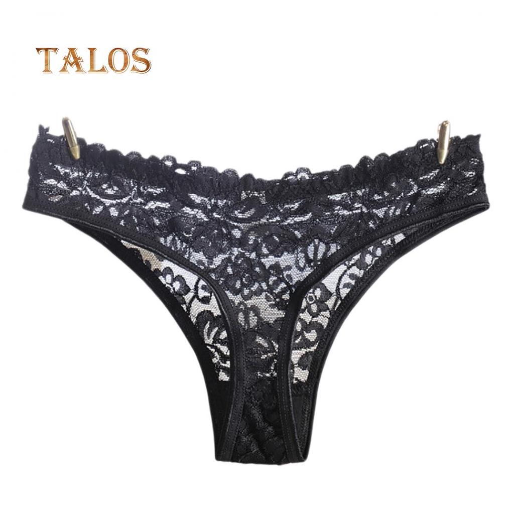 Sexy See-through Floral Lace G-String Women's Underwear Panties Solid Color Thong Comfortable