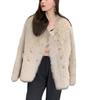 Autumn and winter Toka imitation fox fur integrated coat women's imitation lamb wool double-breasted imitation fur thickened coat