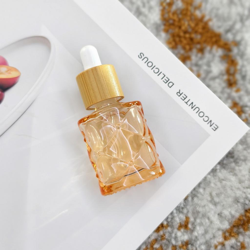 10ml Clear Glass Dropper Bottle with Bamboo Cap Empty Pipette Bottles for Essential Oil Aromatherapy Liquid Dropper Bottle