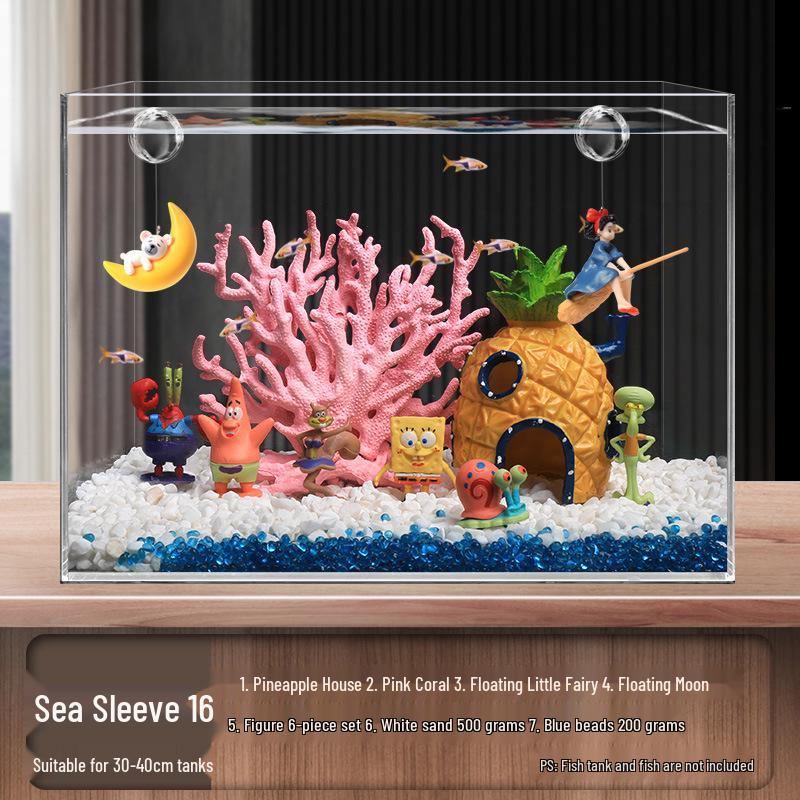 Ananas Huis Aquarium Decoratieset – Thema Figuurtjes en Decoraties van SpongeBob