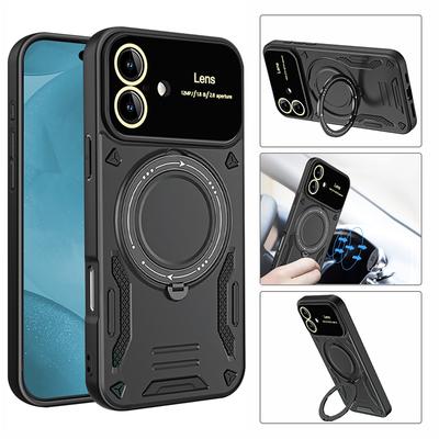 For Iphone 17 Armor Shockproof Lens Protection Cover For Iphone 17 Pro Max 17 Air 17 Plus Magnet Car Holder Ring Anti-Fall Cover