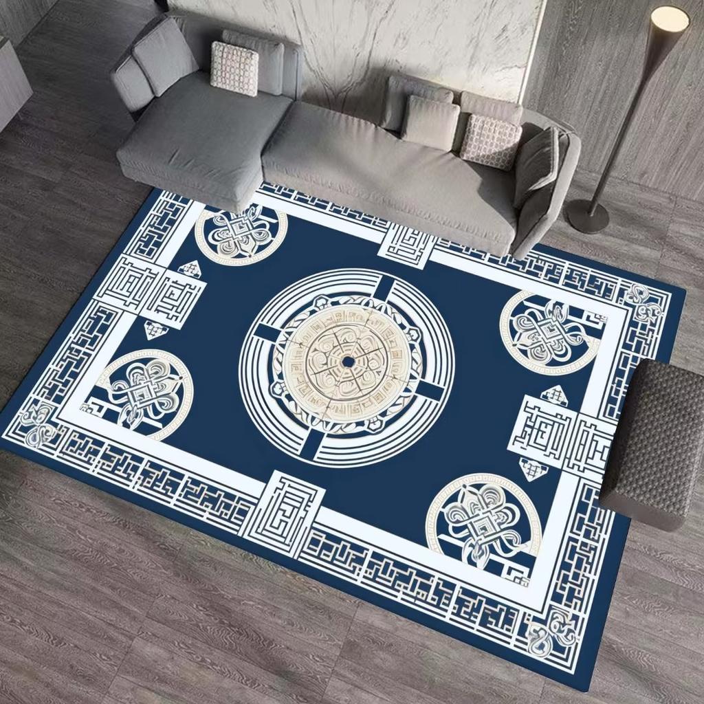 Luxury Marble Carpet Living Room European Style High-grade Non-slip Soft Large Rugs Bedroom Decoration Bedside Plush Floor Mats