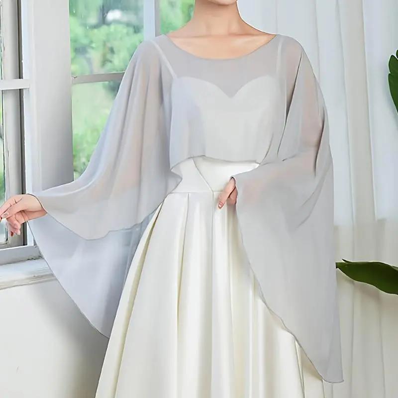 Nuova Sciarpa Lunga in Chiffon Sottile Monocolore Protezione Solare Traspirante Donna Stola Lunga Disponibile in Più Colori
