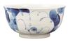 Kutani ware Iwataya medium bowl, white camellia, K9-508