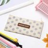 Canvas Pencil Case Aesthetic Geometric Pattern Smooth Sturdy Zipper Portable Large Capacity for Office Workers Stationery Organizer