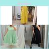 Elegant Summer Dress For Women With High Waist Pockets In Polyester Fabric For Office Wear