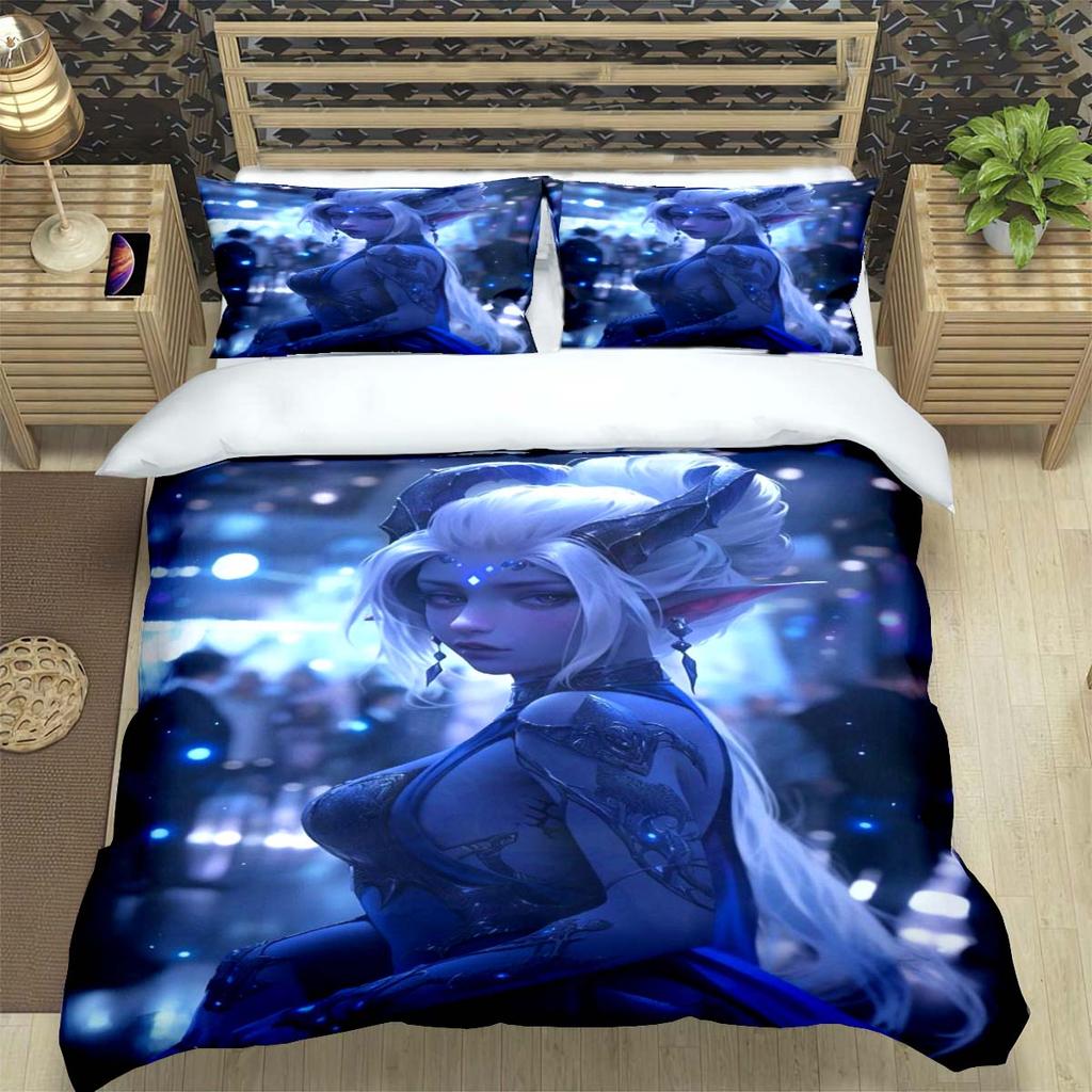 Game Sexy Cartoon Night Elf  Print Bedding Set Duvet Cover Comforter Bed  Youth Kids Girl Boys Luxury  Birthday Gift