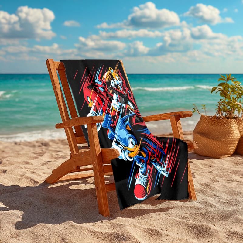 1Pc Sonic Friends Adventure Beach Towel Quick Dry Multiuse For Beach Pool Gym Yoga Home Travel Christmas Halloween Xmas Gift L1405