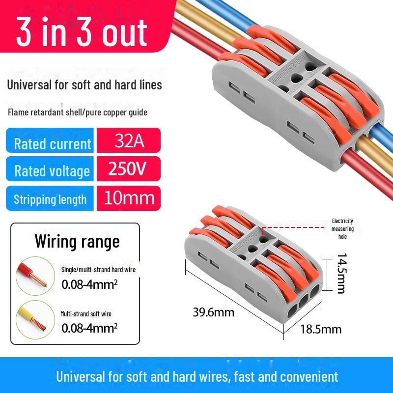Terminal de conectare rapidă PCT SPL-12345: Conector electric multifuncțional cu 2 poziții pentru cabluri de calibru 4, 2 intrări, 2 ieșiri