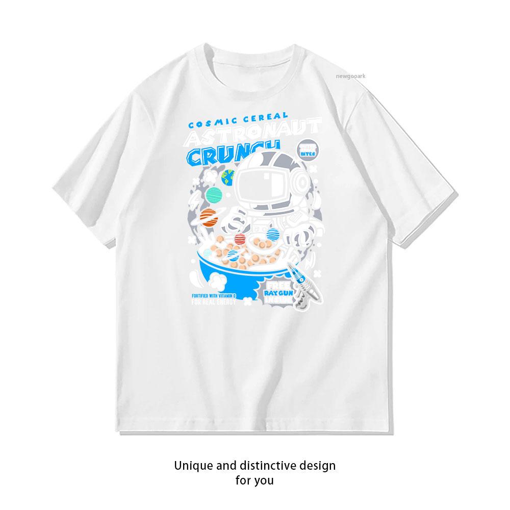 

Cosmic Crunch Cereal Bites cotton T shirt Unisex Adult couple streetwealtops tee Short sleev Casual S