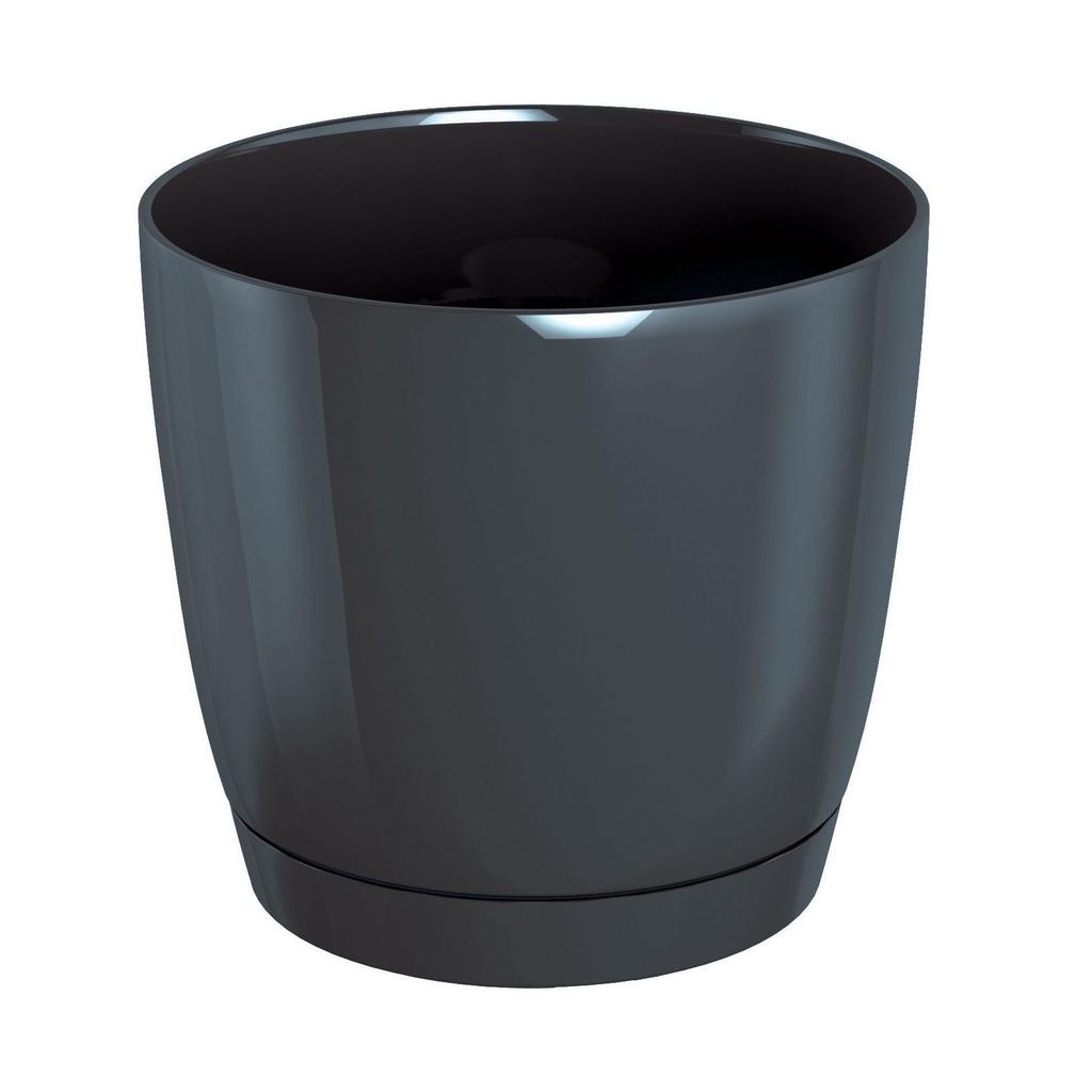 Coubi round flowerpot with saucer, graphite, 135x125cm