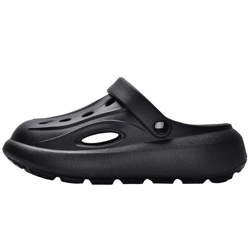 

Hot summer new thick-soled hole shoes women s simple beach bag head sandals 3021 43-44 чёрный