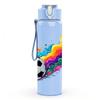 1PC Color Splash Soccer Ball Sport Print 750ml Color Plastic Sports Water Bottle Leakproof Flip Straw Lid Suitable for Sports Office Home Use