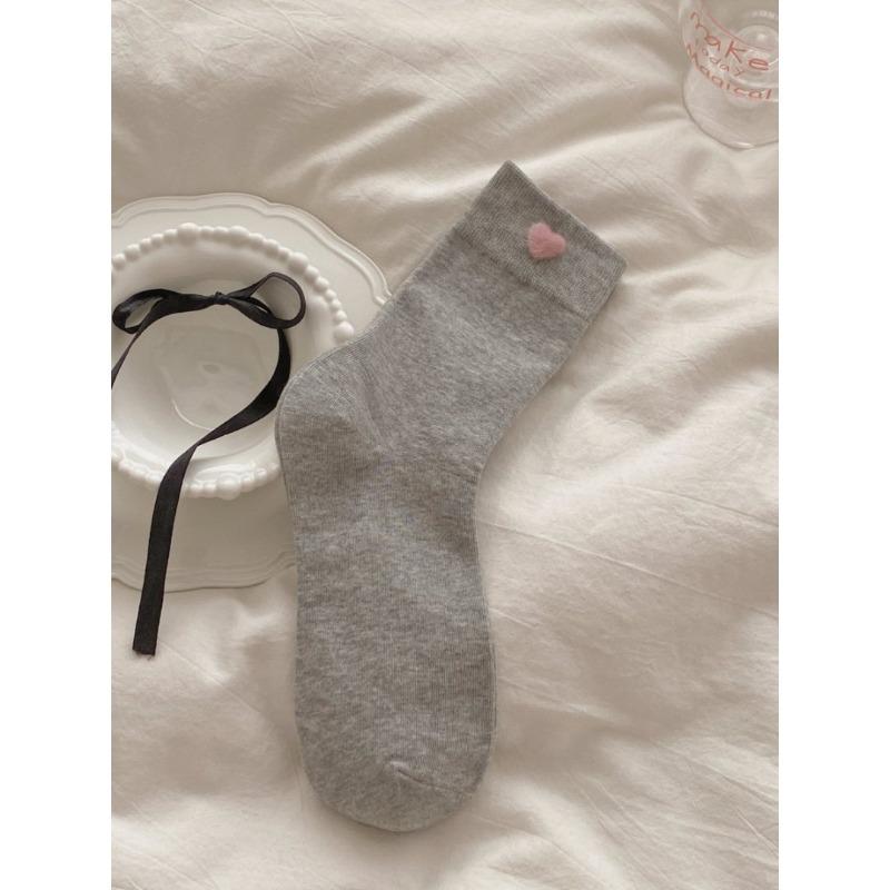 

Женские весенние хлопковые милые носки до колена цвета любви, антибактериальные, с защитой от запаха, новые, на все случаи жизни, для периода после родов 1 pair светло-серый