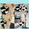 Adorable Plush Tote Bag With Heart Pattern Spacious Cute Student Handbag