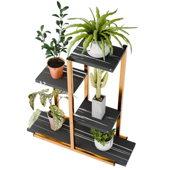 Pflanzenständer Indoor Etagen-Pflanzenständer für Zimmerpflanzen Mehrfacher Eck-Blumenständer für Wohnzimmer Mehrschichtiges Eisenkunst-Pflanzenregal