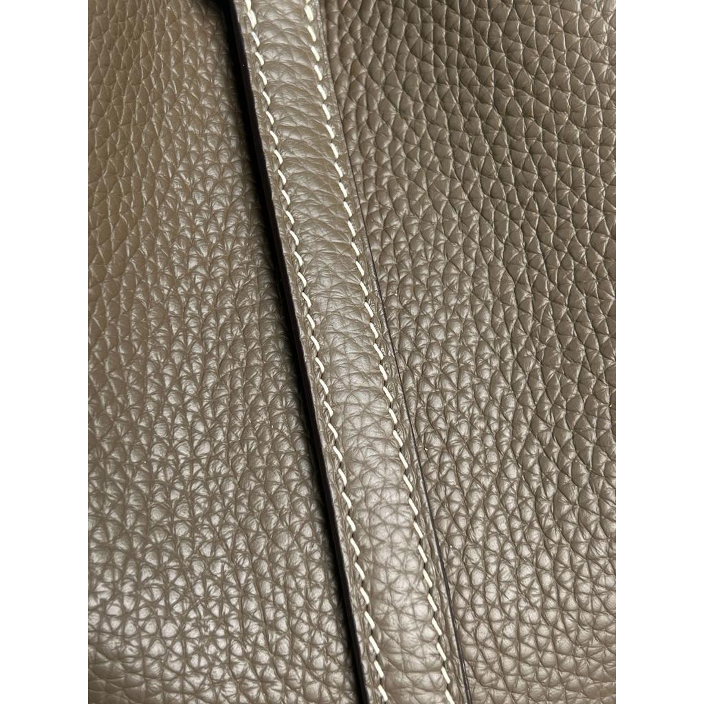 Handmade Genuine Top-Grain Leather Picotin Handbag - 18cm Togo Leather Bag with Solid Brass Hardware, Artisanal Craftsmanship Women's Tote Purse