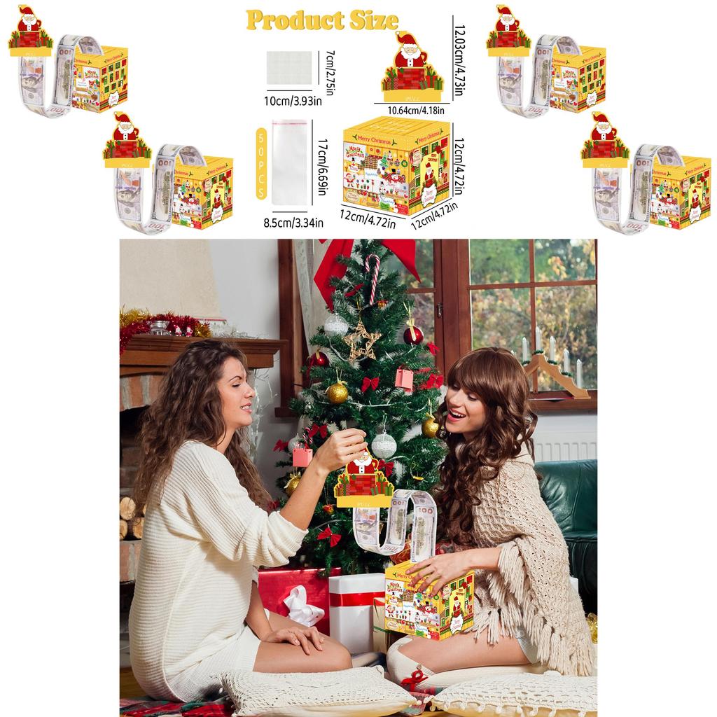 Santa Claus Holiday Coin Box With Slot For Christmas Gifts And Festive Event Decorations