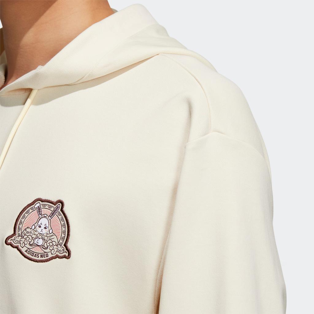 adidas Neo Cartoon Print Hoodie Long Sleeve Sweatshirt Men Tops Off-White IQ1591