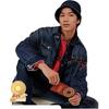 Levis SS25 New Year Limited Edition Drawstring Connection Design Button Closure Denim Jacket Men Jackets Dark-Blue 0036E-0000