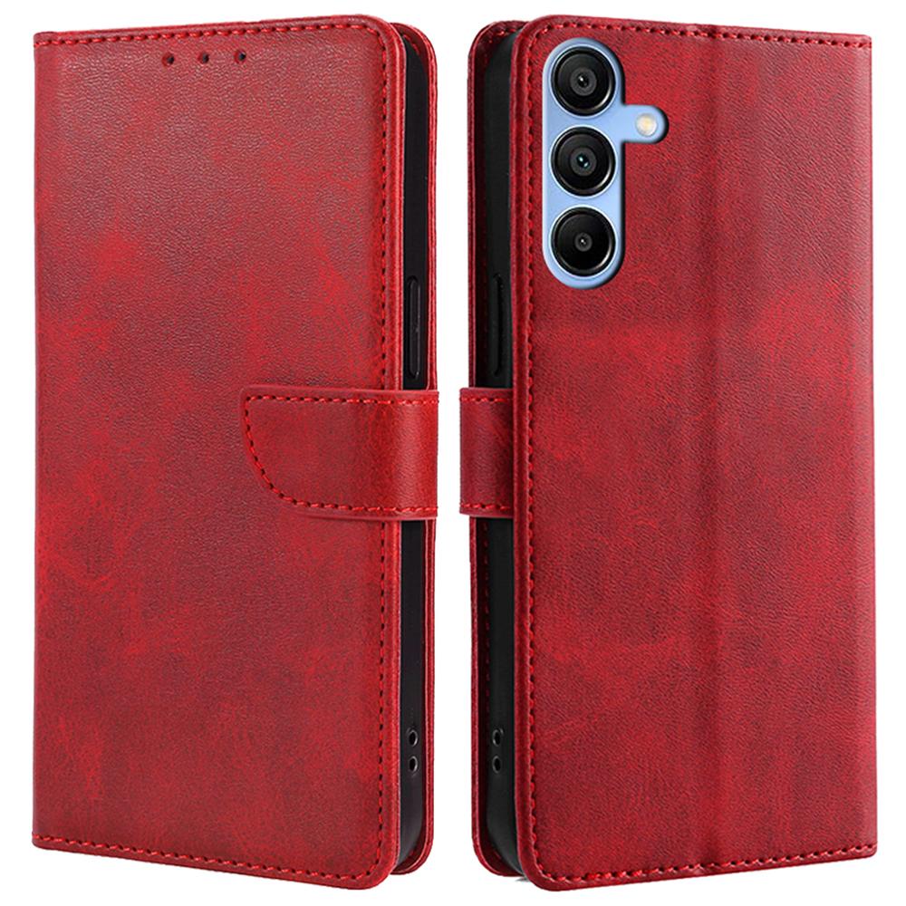 For Samsung Galaxy A15 4G/5G Wallet Case Phone Leather Cover Calf Texture