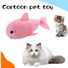 Interactive Plush Cat Toys Cartoon Shark Design with Catnip Teeth-grinding Bite Resistant Prevent Boredom Cat Toys