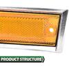 GRAND ORANGE Front Side Marker Lights Chrome Bezel Amber Lens Fit Chevy Blazer GMC Jimmy Suburban C/K R Truck 1981-1991, 915558 915557 GM2551107