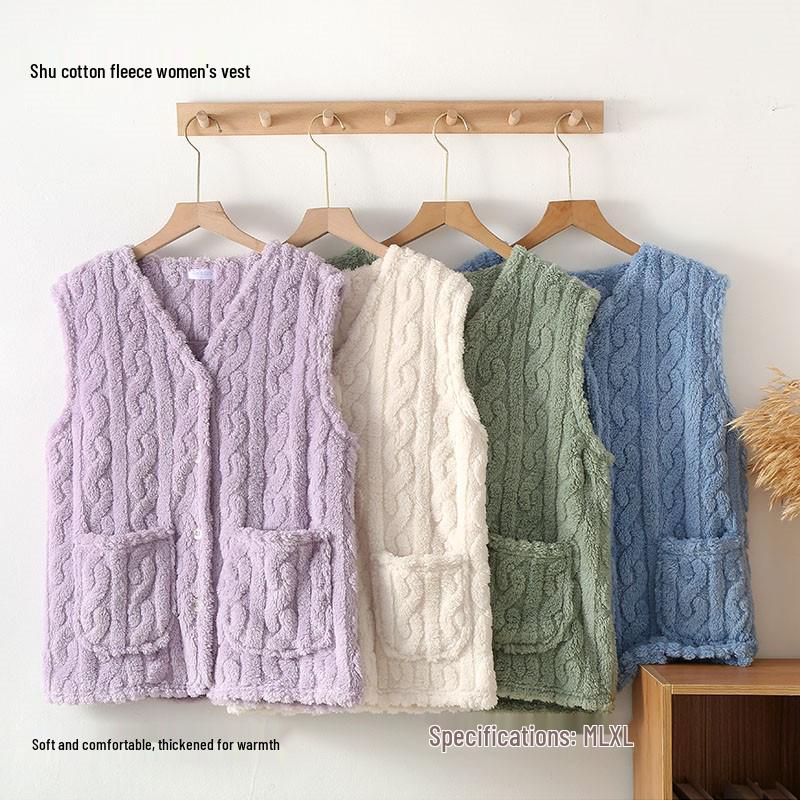 Women's Thick Cable Knit Cotton Vest